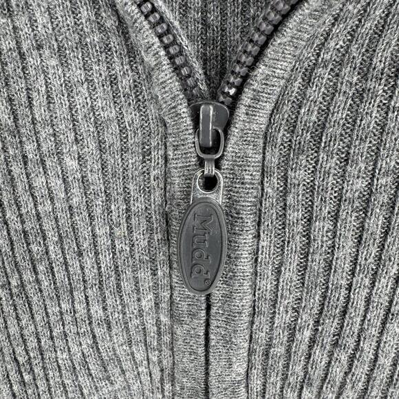 Vintage Mudd full zip ribbed cardigan sweater top y2k 90s casual hooded medium m - Picture 8 of 8